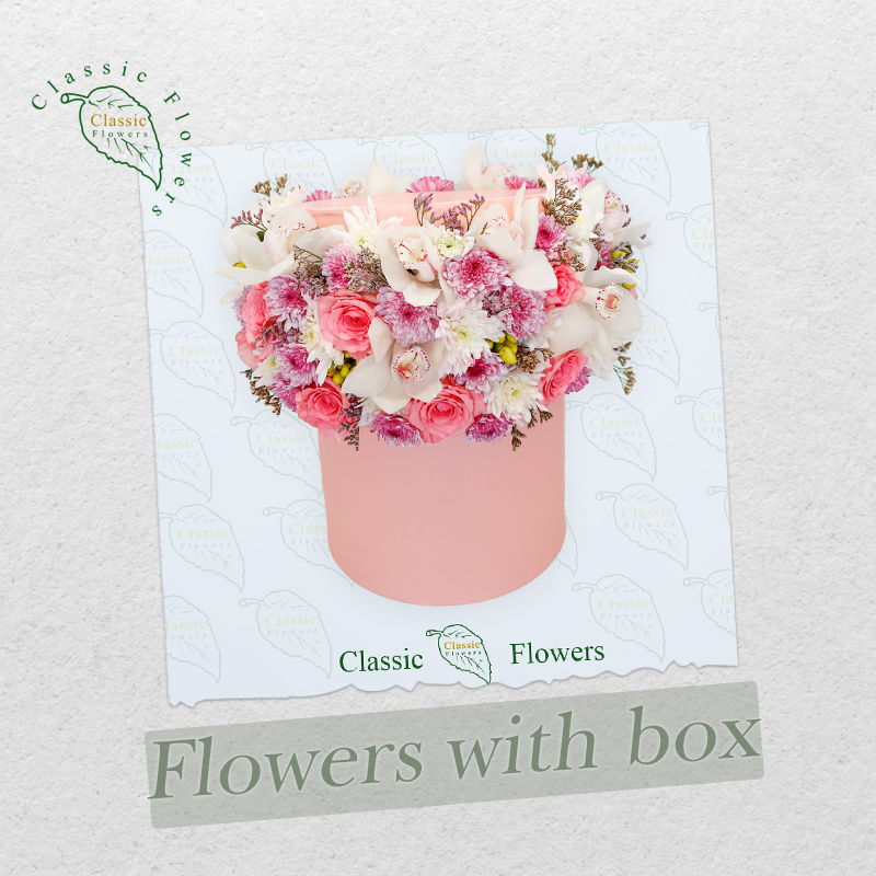 Flowers with box
