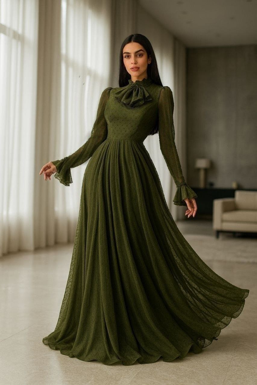 brown and green dress Petal and Pup Women's Alandra Maxi Dress