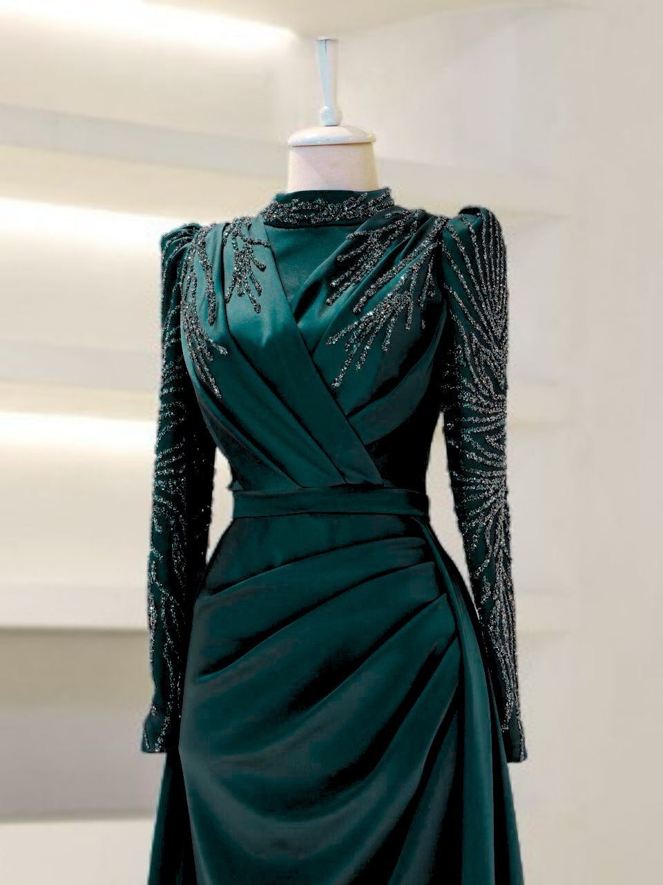 rosewe green dress The Siena Dress in Evergreen – Wild Rose & Sparrow main image 0