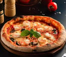 neapolitan pizza with shrimp