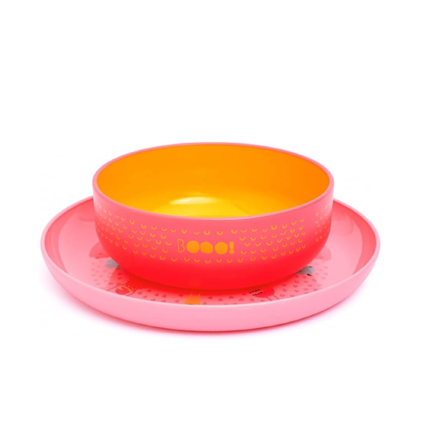 Suavinex Pink Plate + Bowl Boo