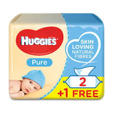 huggies wet wipes pure 3 boxs