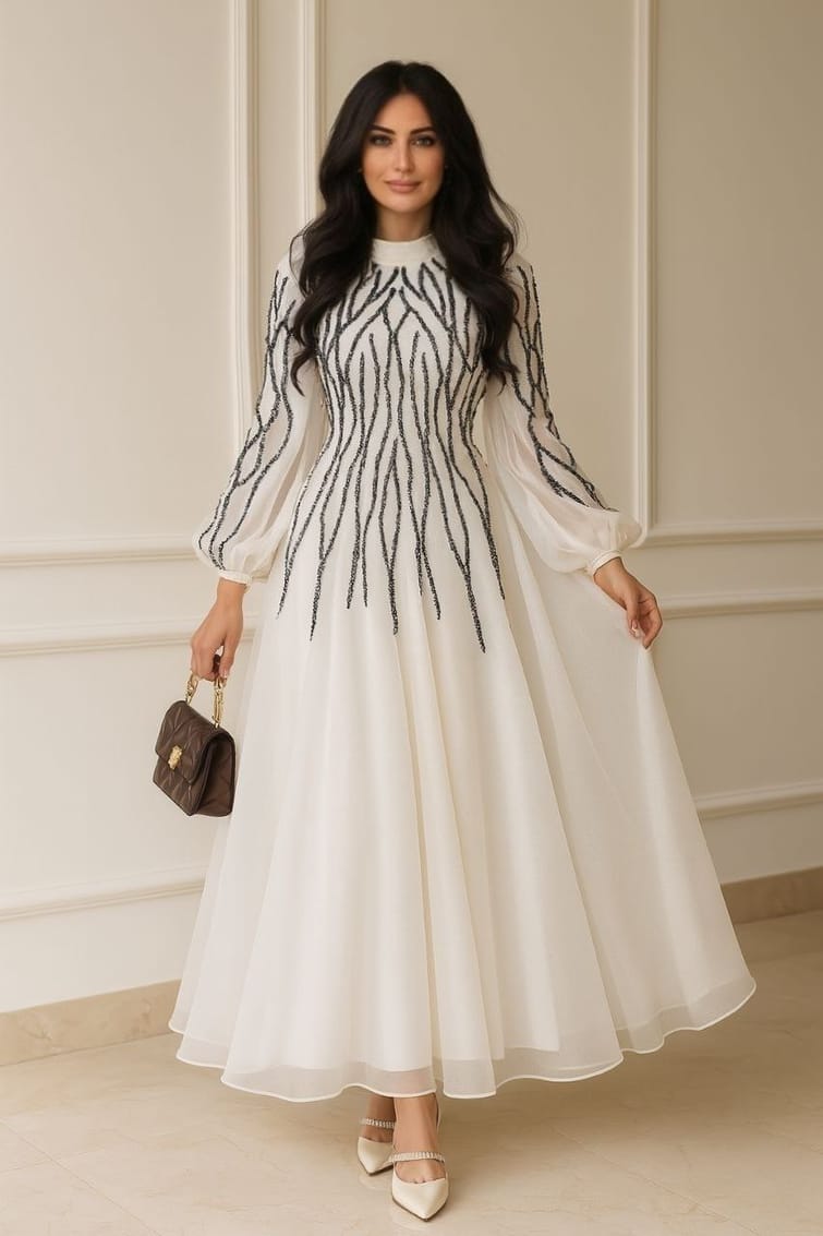 Modanova  White veiled evening dress 3331