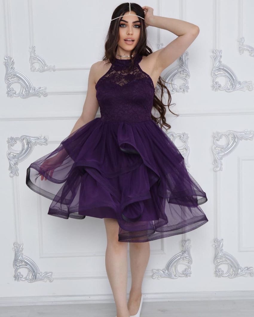 Modanova » Short purple evening dress 3646