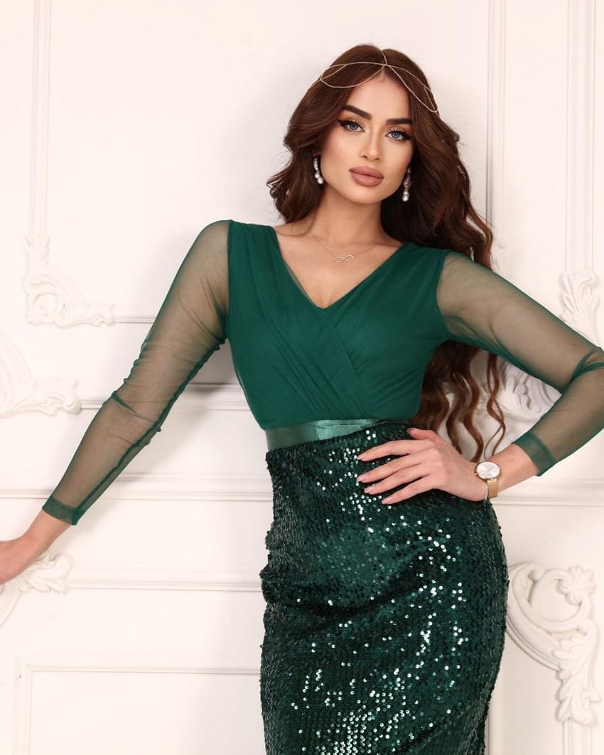 Modanova  Green sequin evening dress 3321