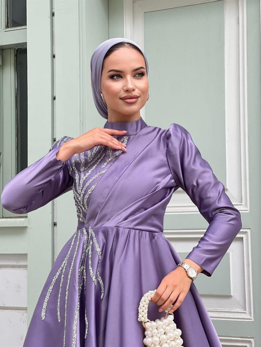 fitted lace wedding dress Maternity & Nursing Essential Front-Zip Abaya (with Attached Hijab) main image 1