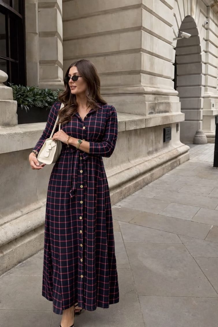 maroon winter dress Burgundy winter long wool dress women C4463