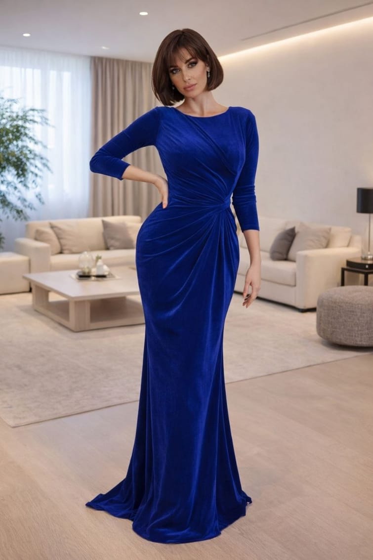 Modanova  Indigo velvet evening dress 3200