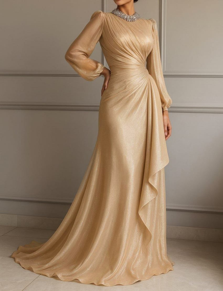 Modanova Beige organza evening dress 30582 Modanova Beige organza evening dress 30582