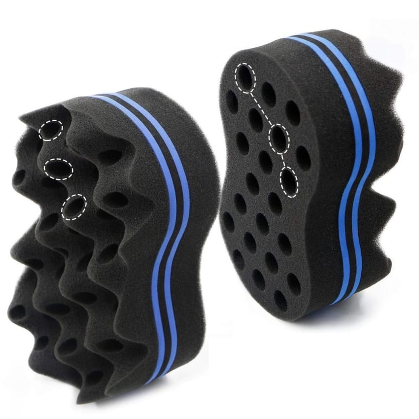 Hair Sponge Big Holes Magic Twist Brush,Curl Sponge for Natural Hair,Tornado Locking Afro Curling Coil Comb Two-Side Hair Care Styling Tool 1 Piece