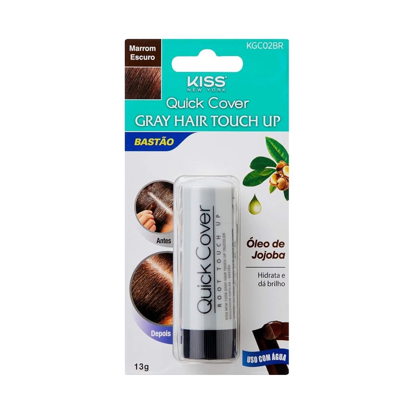 قلم ستيك لتغطية الشيب بني متوسط | hair-fiber | kiss