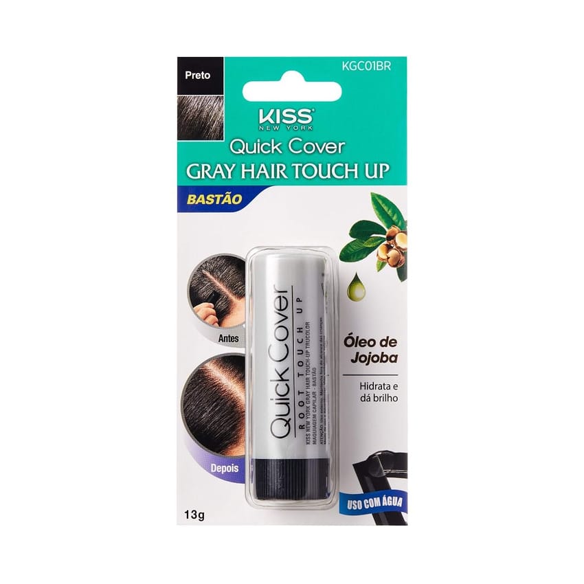 قلم ستيك لتغطية الشيب اسود | hair-fiber | kiss