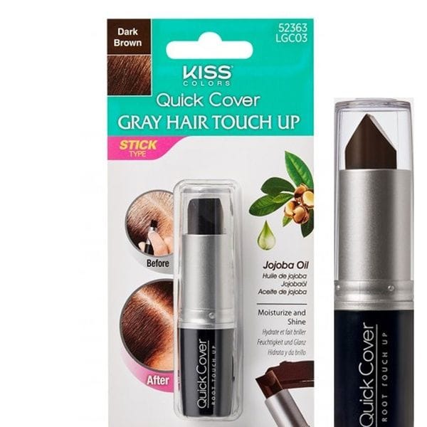 قلم ستيك لتغطية الشيب بني غامق | hair-fiber | kiss