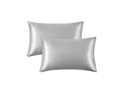 كيس وسادة سرير ساتان للشعر والبشرة كوين - كيس وسادة رمادي فض | pillow-case | skin-care