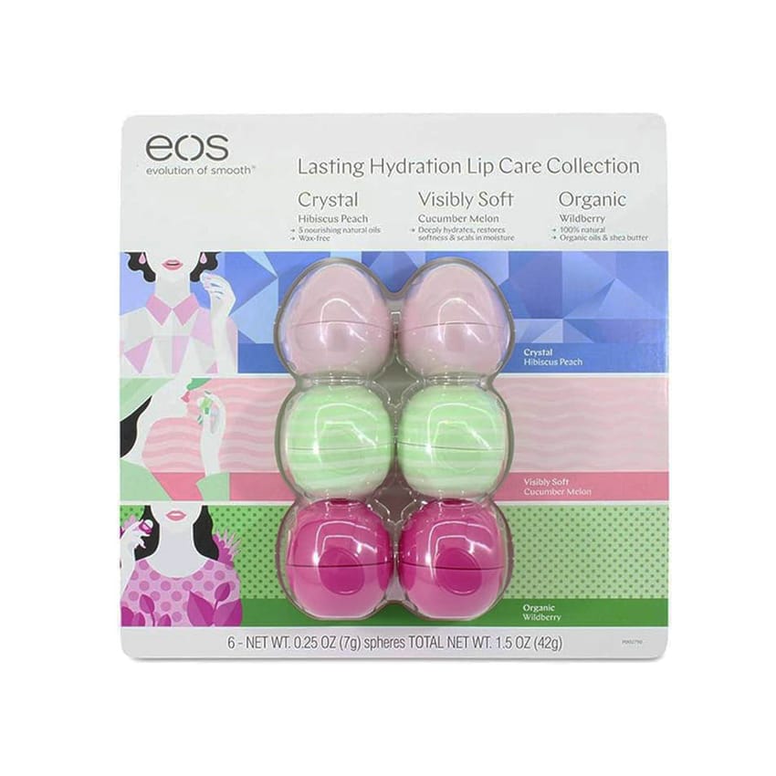 مجموعة عناية الشفاه بالترطيب 6 حبات EOS | lip-care | skin-care | eos