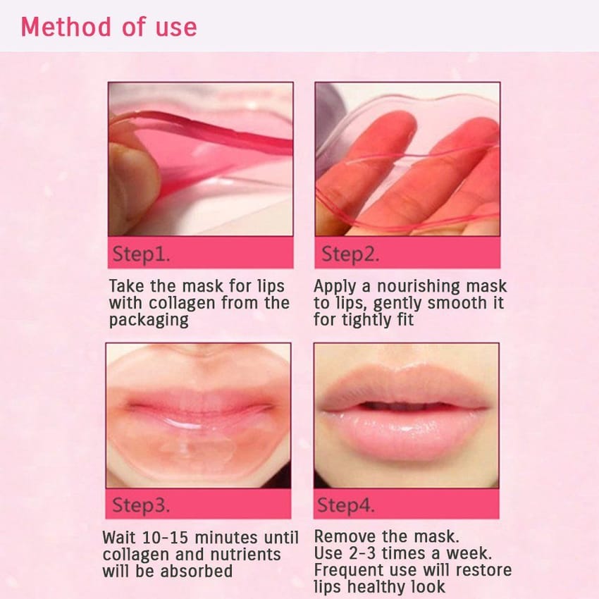 قناع الشفاه بالكولاجين الوردي الدائم للشفاه وسادات شفاه كريس | collagen | lip-care قناع الشفاه بالكولاجين الوردي الدائم للشفاه وسادات شفاه كريس | collagen | lip-care