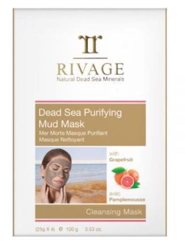 قناع طين البحر الميت المنقي من ريفاج 25 جم × 4-100 جرام | face-mask | dead-sea | skin-care | rivage