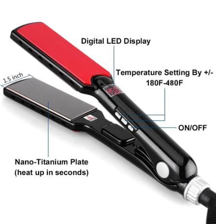 Hummer THC Hair Straightener 480 heat ceramic Wide Plate