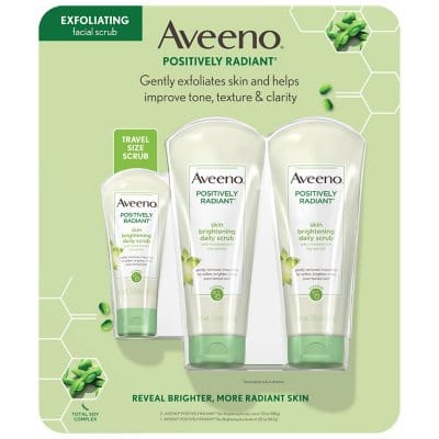 Aveeno Positively Radiant Face Scrub Kit