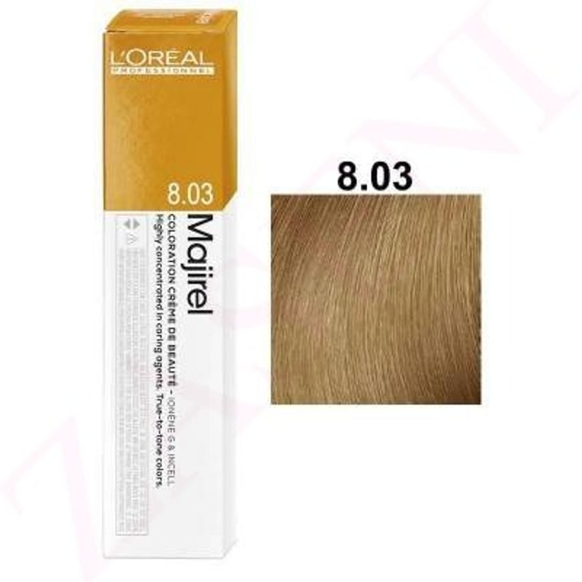 Loreal Majirel 8/03 Light Natural Golden Blonde 50ml With O | hair-color | majirel | loreal