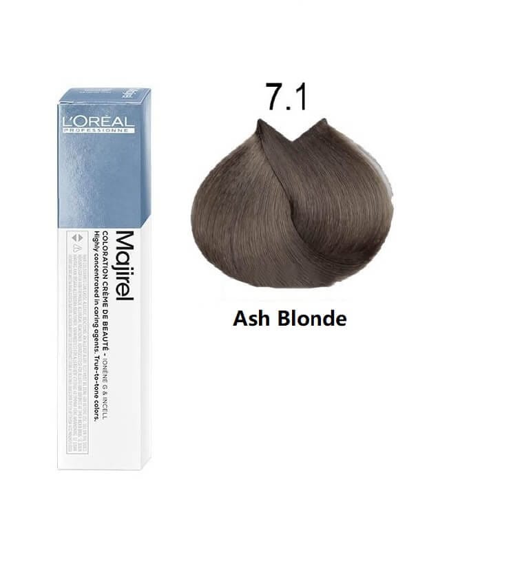 لوريال ماجريل صبغة شعر أشقر رمادي 7/1 50 مل بالأكسجين | hair-color | majirel | loreal