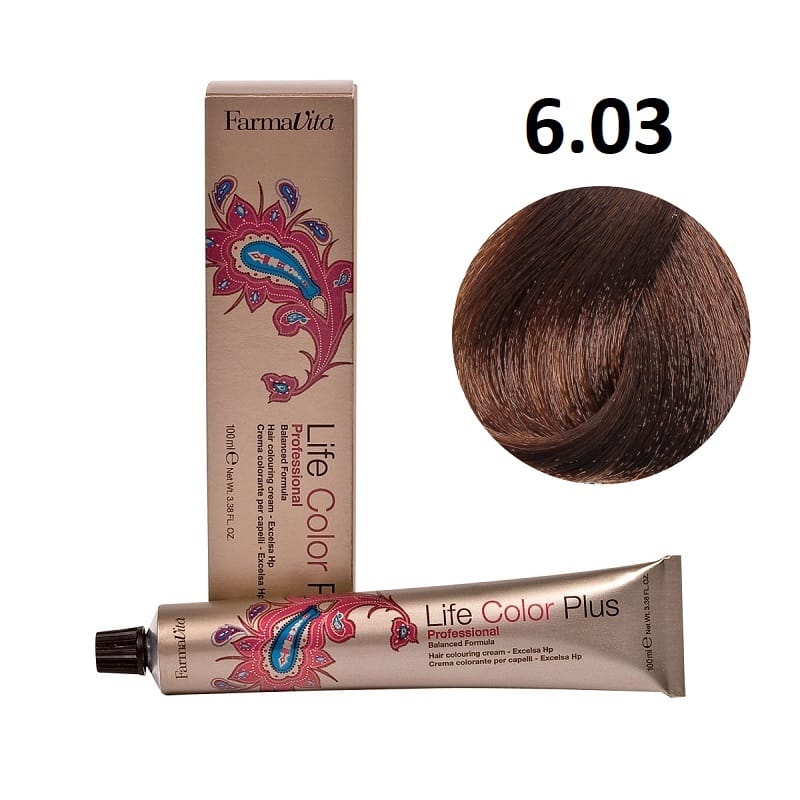 فارمافيتا 6/03 صبغة شعر لايف كولور أشقر غامق دافئ 100 مل | hair-color | farmavita