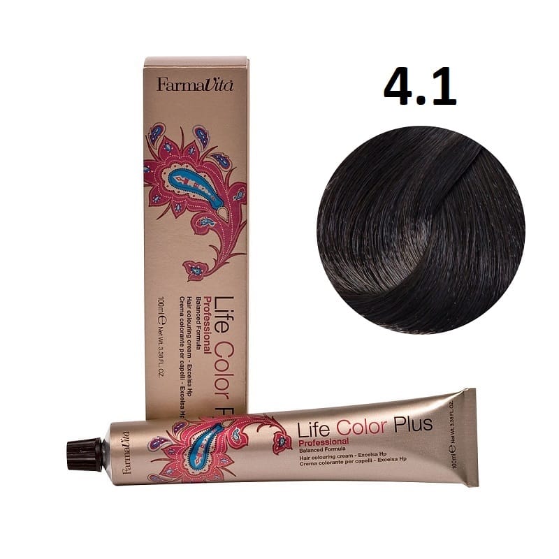 صبغة شعر لايف كولور من فارمافيتا 4/1 بني رمادي 100 مل | hair-color | farmavita