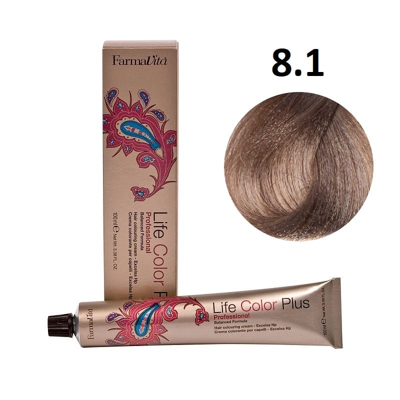 FarmaVita 8/1 Life Color Hair Dye Light Ash Blonde 100ml | hair-color | farmavita