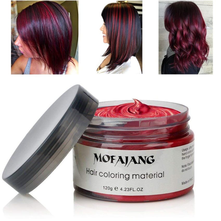 MOFAJANG Hair Coloring Dye Wax Wine Red 120G