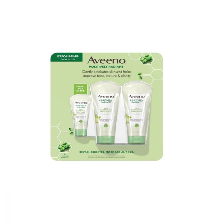 Aveeno Positively Radiant Face Scrub Kit