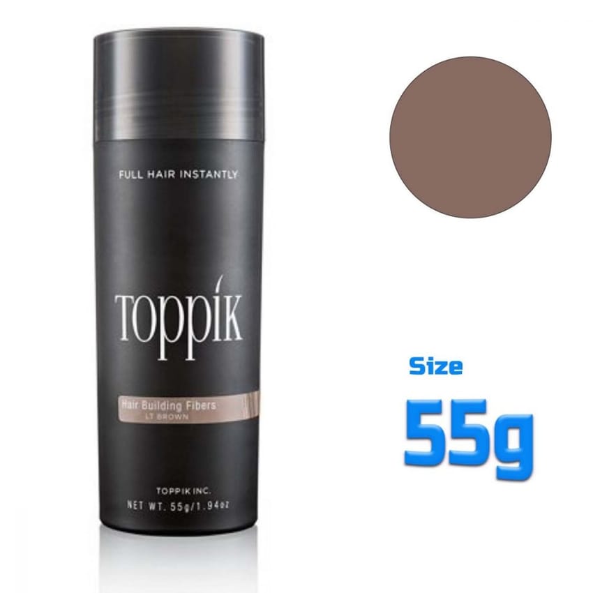 Toppik Light LT Brown 55g Hair Building Fibers Natural Hair | hair-fiber | hair-styling | toppik | toppik-55