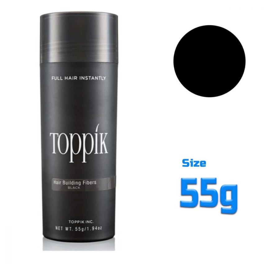 Toppik Black 55g Hair Building Fibers Natural Hair | hair-fiber | hair-styling | toppik | toppik-55