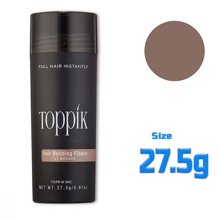 ألياف توبك بني فاتح 27.5جرام لبناء الشعر الطبيعي | hair-fiber | hair-styling | toppik | toppik-27.5