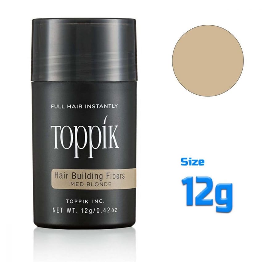 ألياف توبك اشقر متوسط 12 جرام لبناء الشعر الطبيعي | hair-fiber | hair-styling | toppik | toppik-12