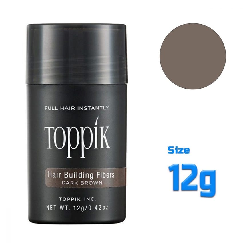 ألياف توبك بني غامق 12 جرام لبناء الشعر الطبيعي | hair-fiber | hair-styling | toppik | toppik-12