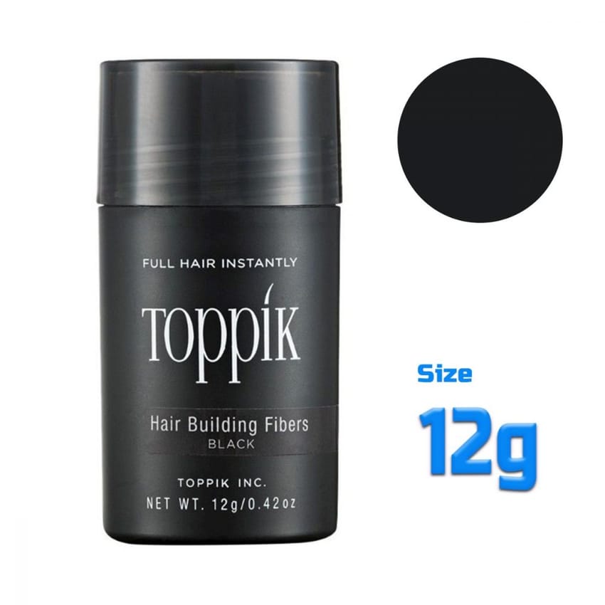 ألياف توبك اسود 12 جرام لبناء الشعر الطبيعي | hair-fiber | hair-styling | toppik | toppik-12