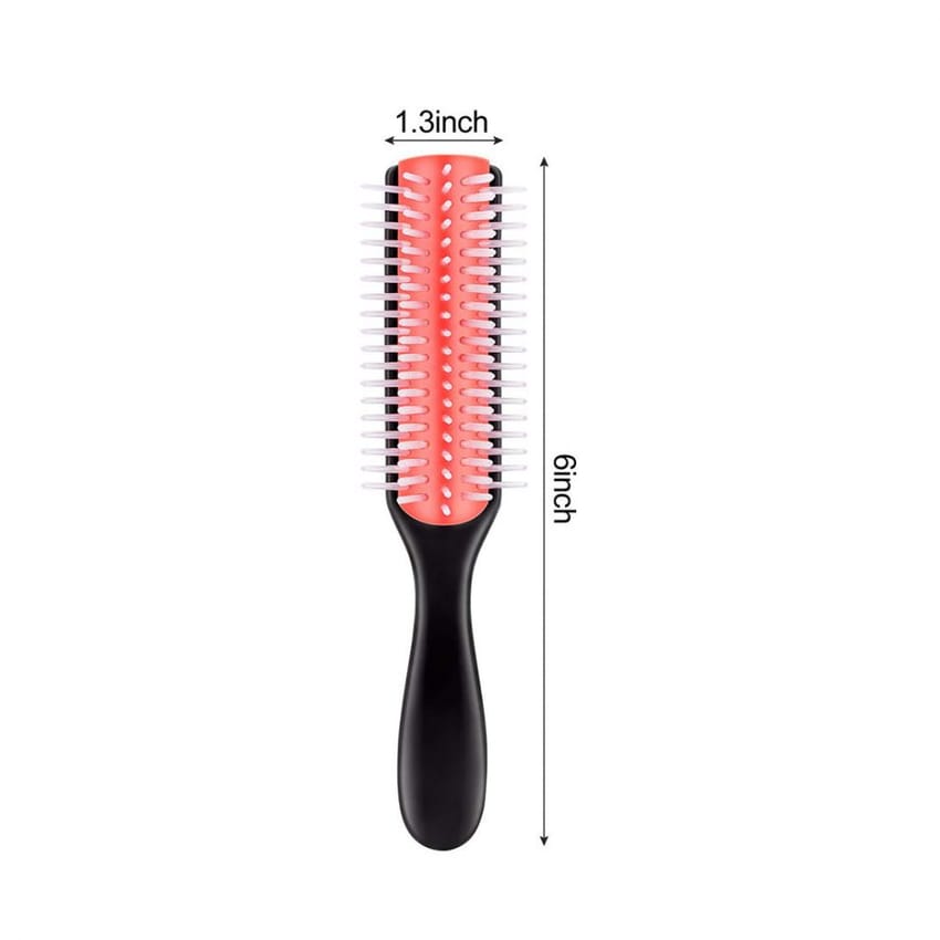 5-Row Travel Hair Brush with Anti-static Rubber Pad for Curly Hair Styling, Separating, Shaping, Smoothing and Blow-Drying (Yellow) product thumbnail 2
