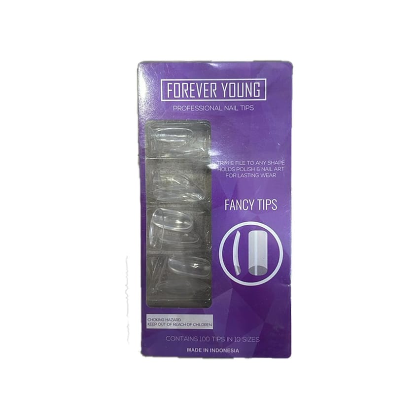 FOREVER Fake Nails Oval Clear 100 Pieces 10 Sizes