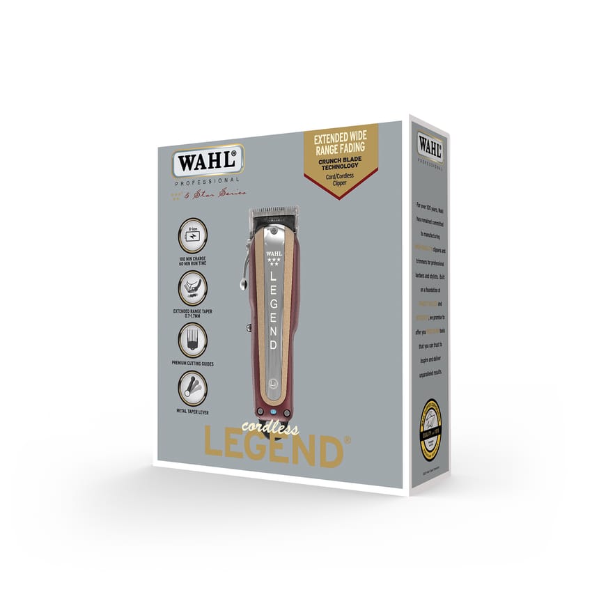 Wahl Cordless Legend Hair Clipper with 100  Minute Run Time for Professional Barbers and Stylists