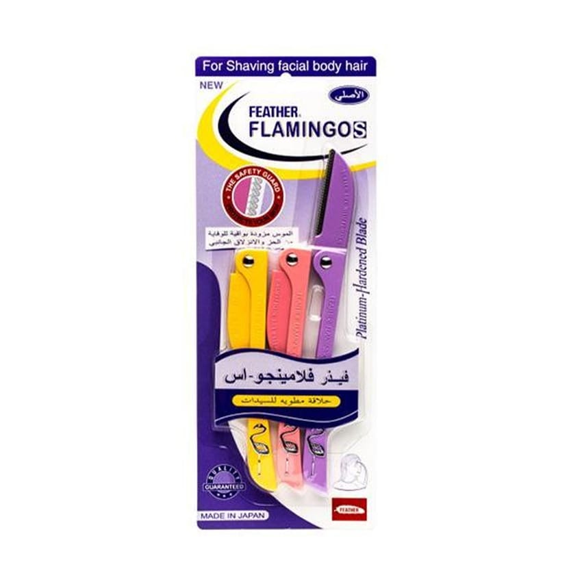 Feather Flamingo Razor For Face & Body Shaving 3pieces | hair-removal-epilation | tools