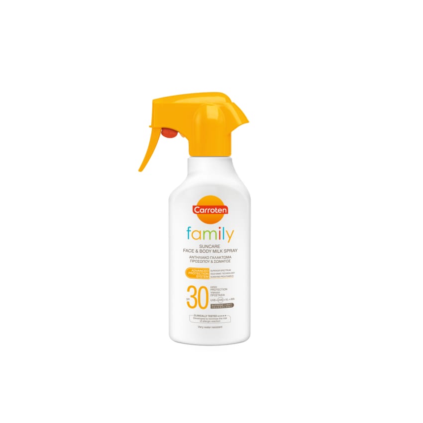 بخاخ حليب الأسرة من كاروتين للعناية بالوجه والجسم 270 مل - م | sun-care | sun-block | skin-care