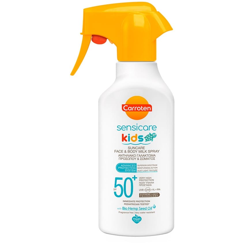 كاروتين صن كير بخاخ حليب الأطفال للوجه والجسم 50 معامل حماية | sun-care | sun-block | kids | skin-care