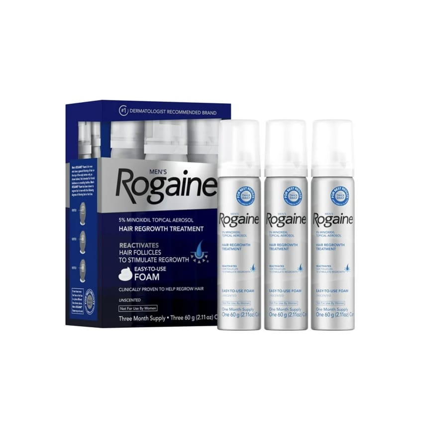 Rogaine Men 5 Minoxidil Topical Foam 3 Month Supply 3 Bottles product thumbnail 2