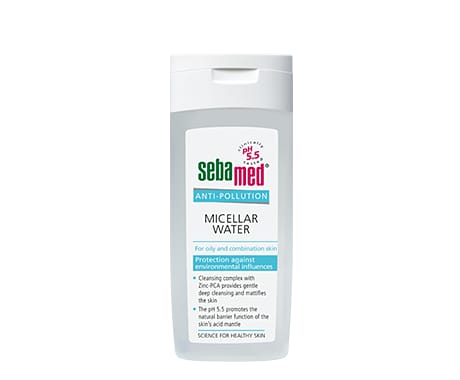 ماء ميسيلار مضاد للتلوث للبشرة الدهنية والمختلطة 400مل | makeup-remover | micellar-water | sebamed | skin-care
