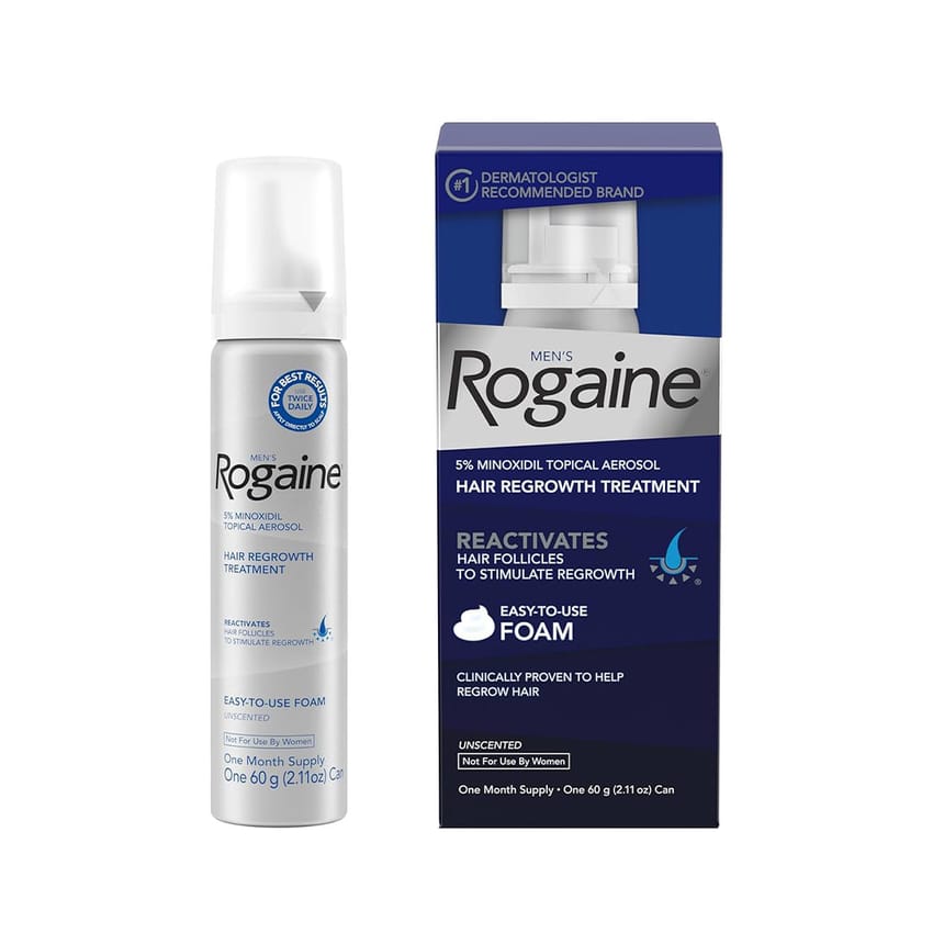 Men's ROGAINE 5 Minoxidil Unscented Hair Regrowth Foam 60g