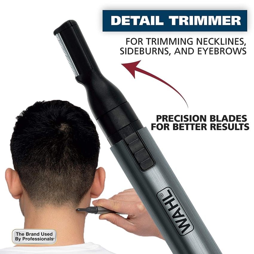 Wahl Micro Groomsman Battery Personal Trimmer & Detailer for Hygienic Grooming with Rinseable, Interchangeable Heads for Eyebrows, Neckline, Nose, Ears, & Other Detailing product thumbnail 8