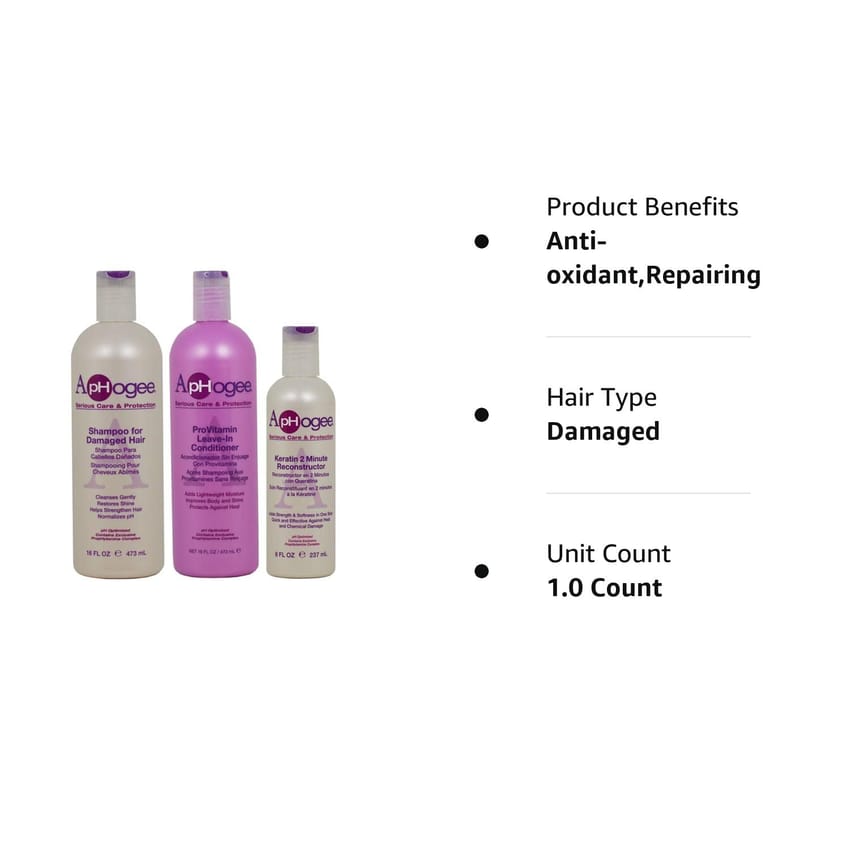 ApHogee Shampoo for Damaged Hair 480ml ProVitamin Leave-In Conditioner 480ml Keratin 2 Minute Reconstructor 236ml Set product thumbnail 2