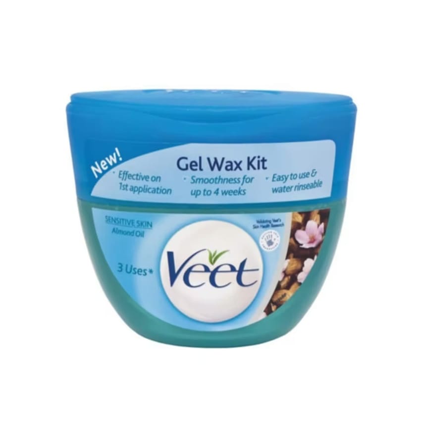 Veet Gel Wax Kit Sensitive Skin Almond Oil 250ml
