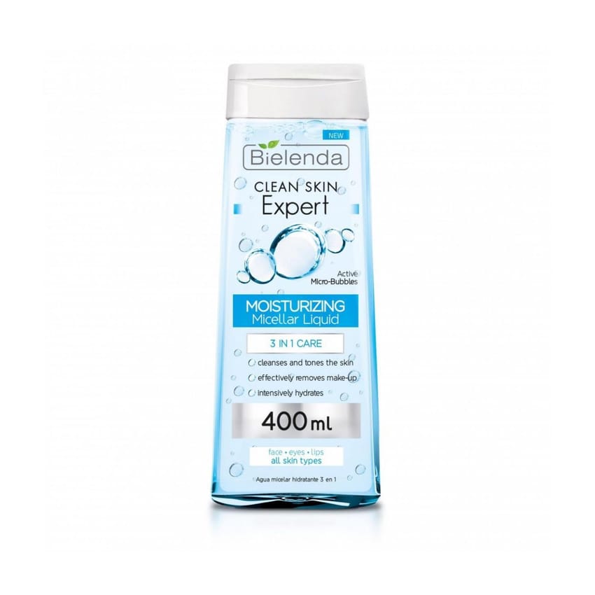 Bielenda CLEAN SKIN EXPERT 3 In 1 Moisturizing Micellar Water, 400 Ml