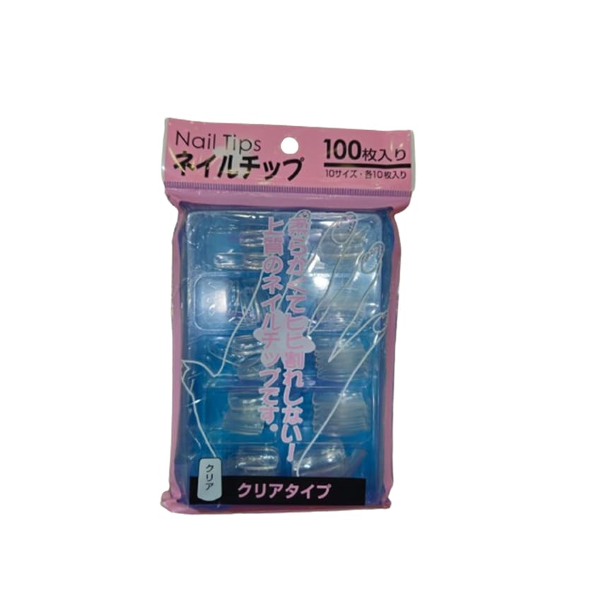 Nail Tips Fake Nails 100 Pieces Different 10 Sizes Transparent See Thru